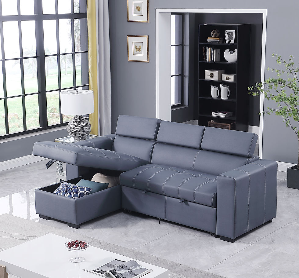 Thumbnail: Revolution performance fabric, Reversible Sleeper Sectional Storage Sofa Bed, 3 