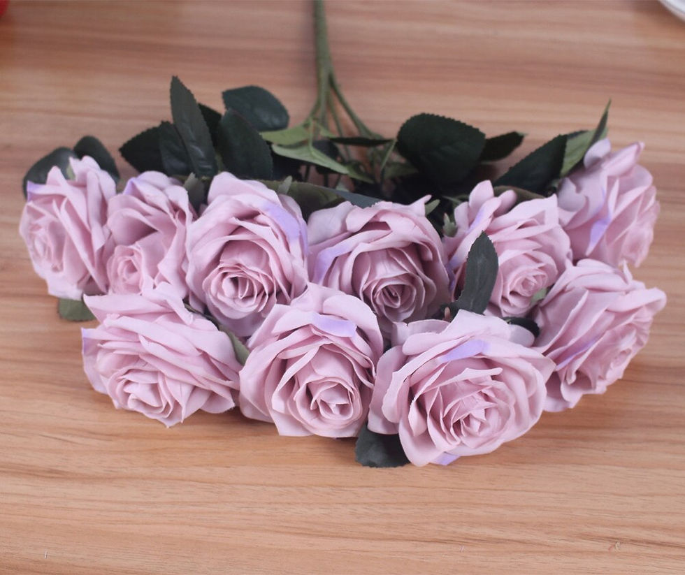 Thumbnail: 1.3.1:  Artificial Silk 1 Bunch French Rose Floral Bouquet, Fake Flower Decor