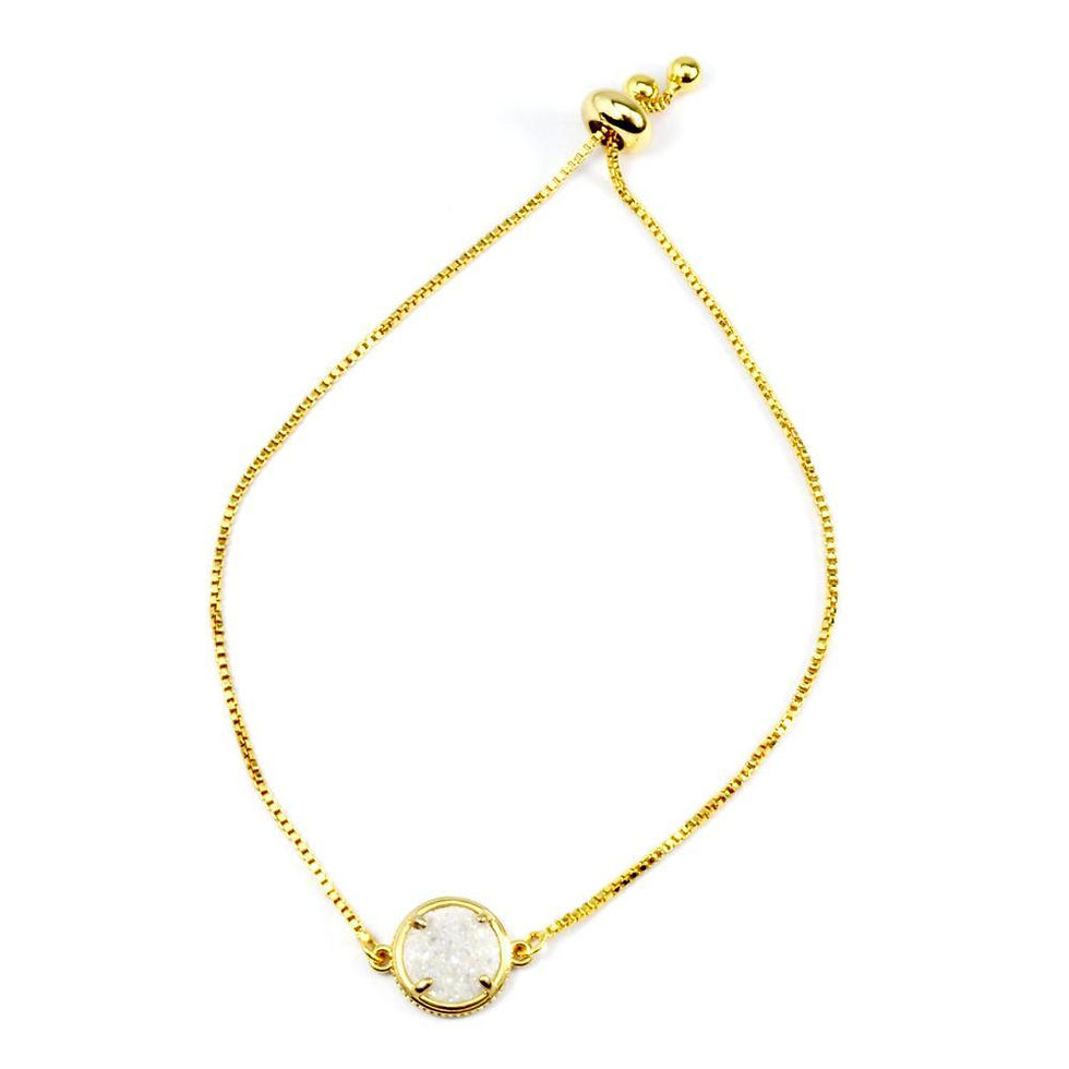 Thumbnail: 💫 Bracelet: Addison Gold Gem (Adjustable)