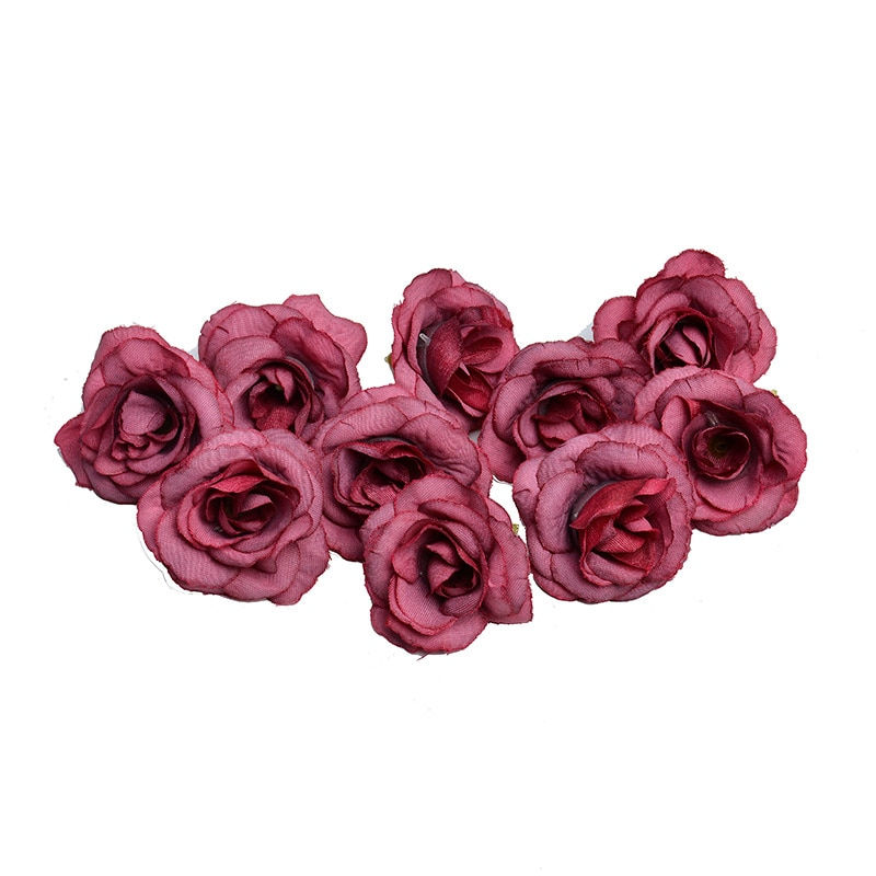 Thumbnail: 1.3.1:  10pcs Artificial Flower 4cm Silk Rose Flower Head Wedding Home DIY