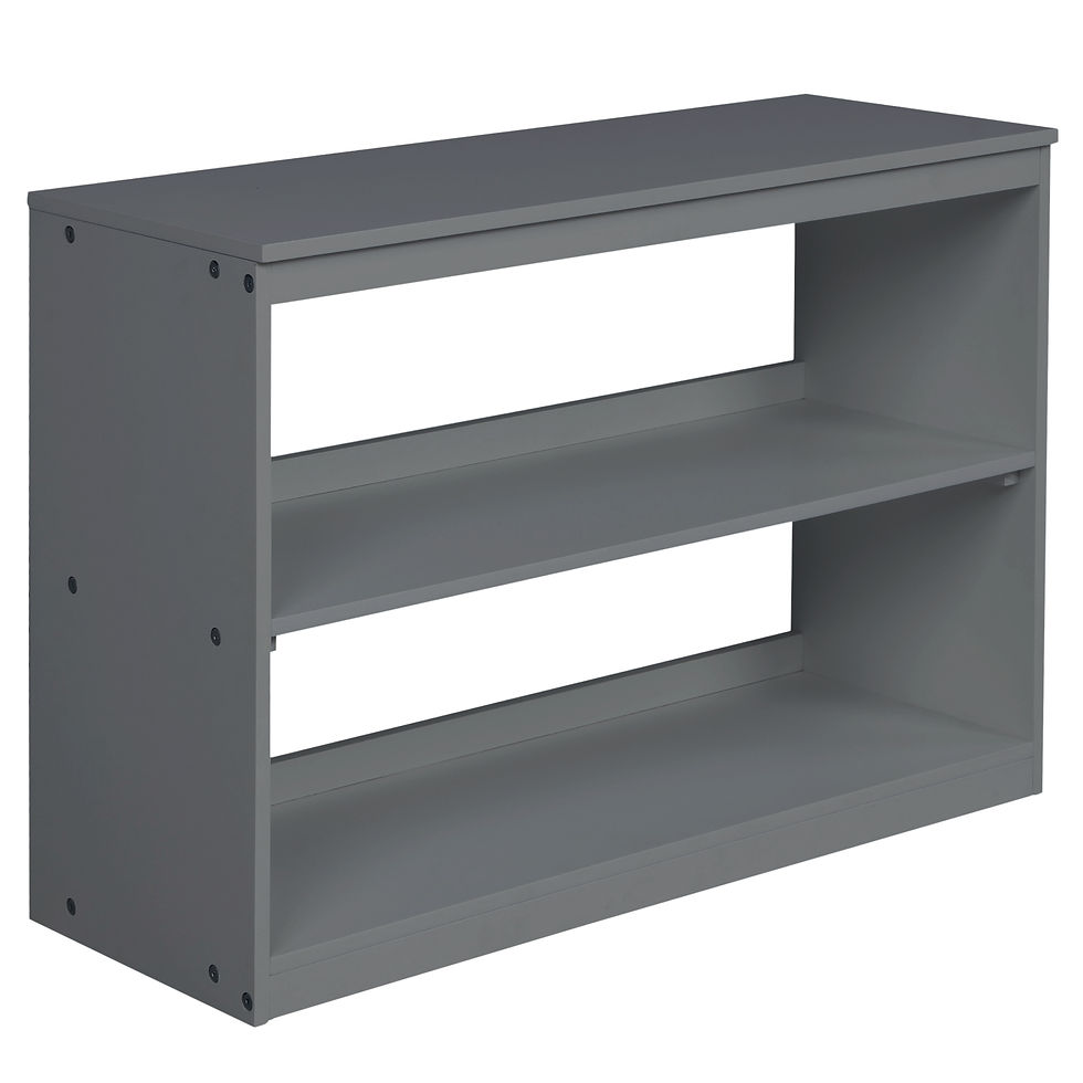 Thumbnail: Low Study Twin Loft Bed with Cabinet and Rolling Portable Desk - Gray (Old SKU: 