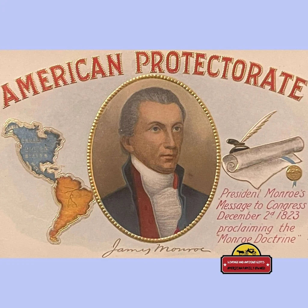 🤵♂️ Rare USA President James Monroe Protectorate Label, 1900s-10s