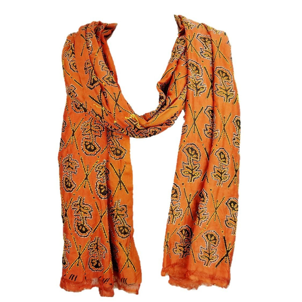 Miniatura: Spiritual Artifacts: Hand Embroidered Kantha Silk Shawl