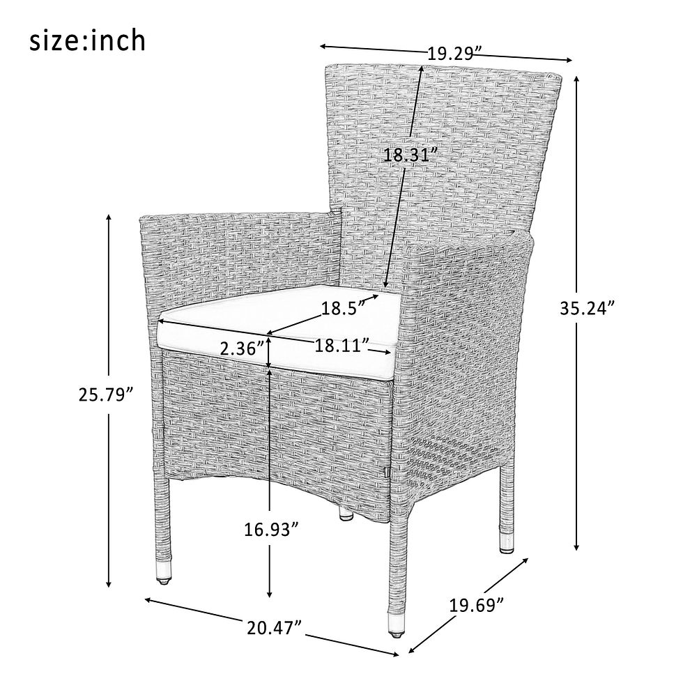 Thumbnail: Outdoor Wicker Dining Set, 7 Piece Patio Dinning Table Beige-Brown Wicker Furnit