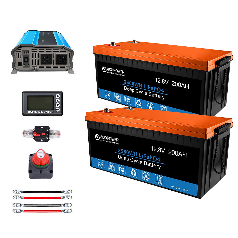Thumbnail: ACOPOWER Lithium Battery Mono Solar Power Complete System + Battery and Inverter