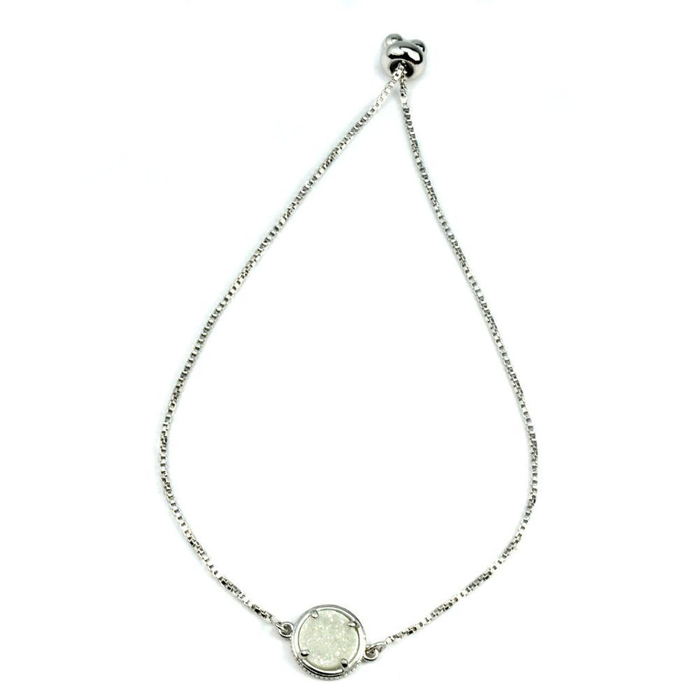 Thumbnail: 💫 Bracelet: Addison Druzy Silver Gem (Adjustable)