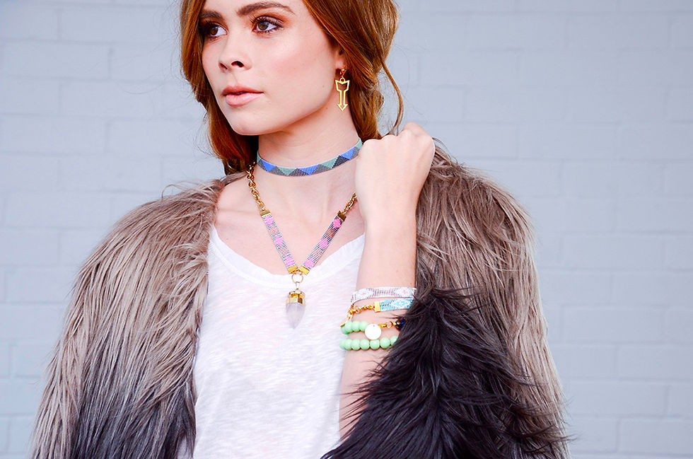Miniature : St Tropez Crystal Quartz Necklace - Blue