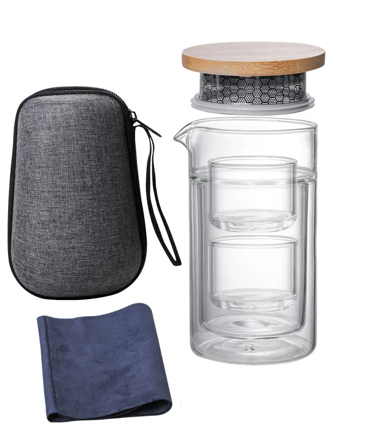 Thumbnail: Portable Travel Case for Chinese GongFu Glass Tea Set (Customizable)