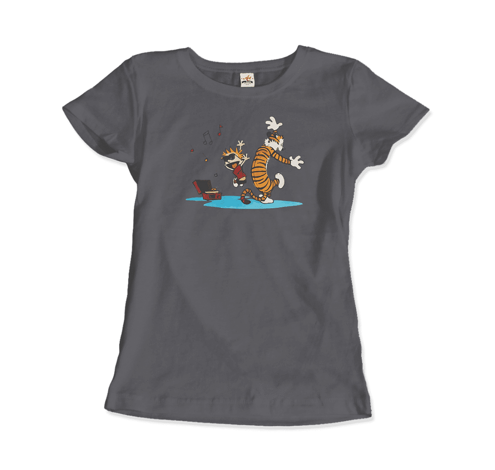 Miniatura: Calvin and Hobbes Dancing With Record Player T-Shirt