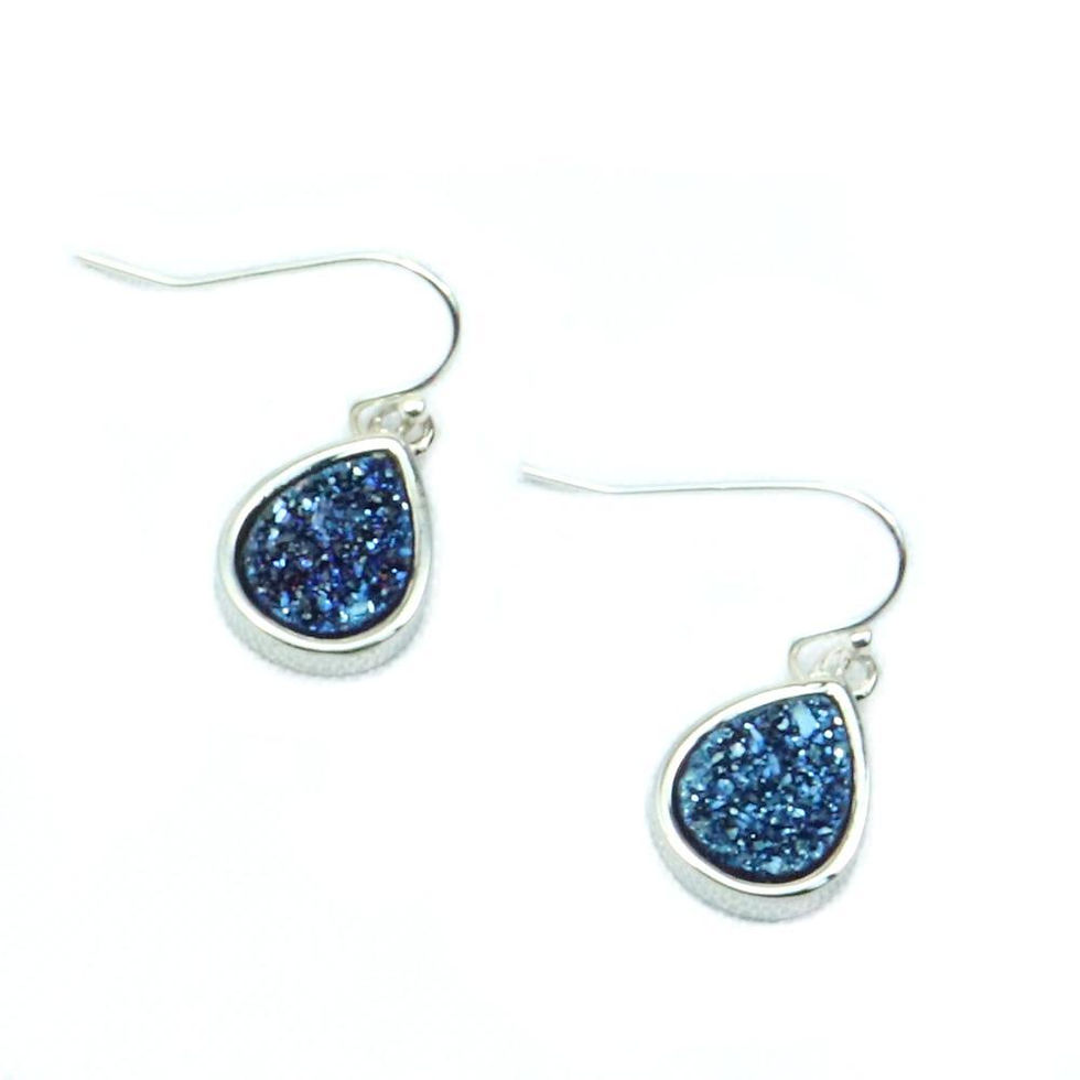 Thumbnail: 💍 Earrings: Emma Silver Drusy Teardrop