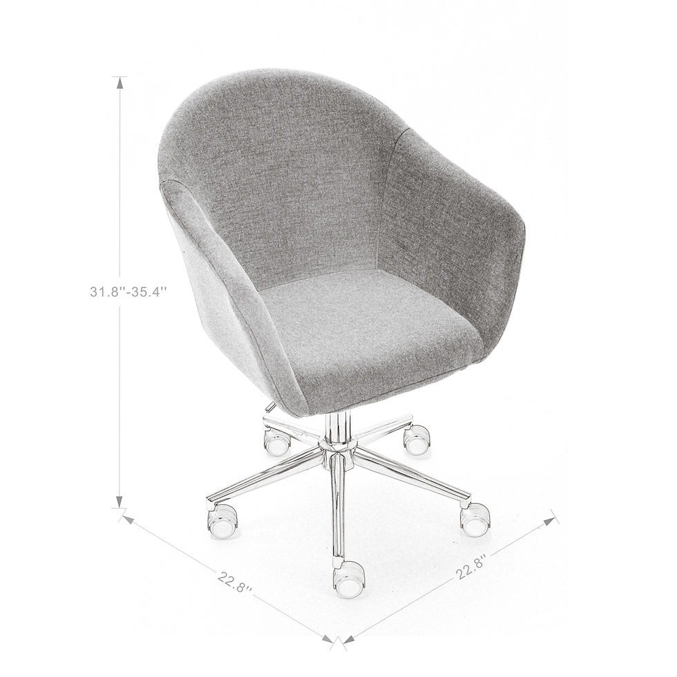 الصورة المصغرة: Modern Cute Desk Chair, Home Office Desk Task linen Home Computer Chair with Mid