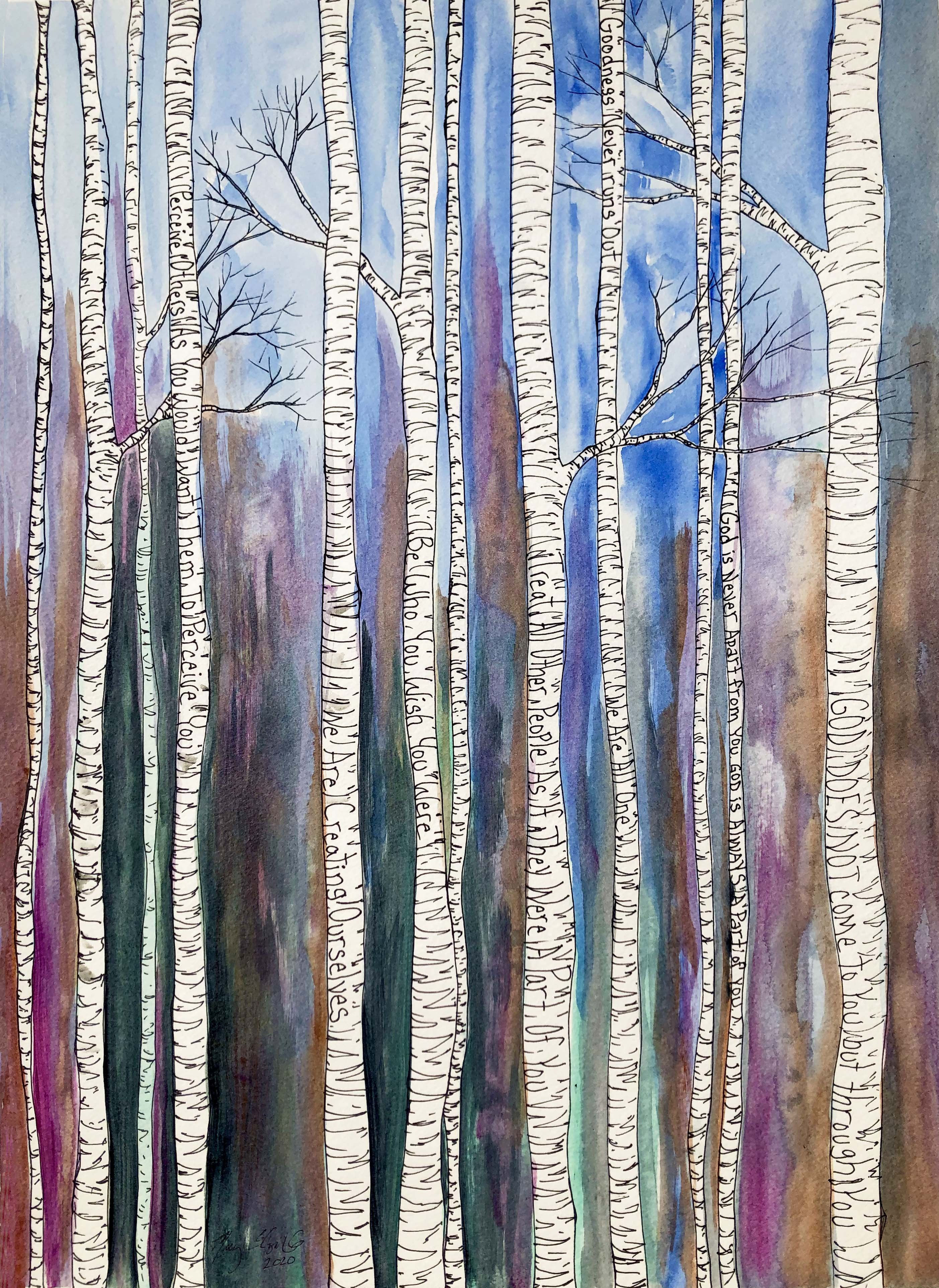 🖼️ Watercolor Birch Trees - Prints