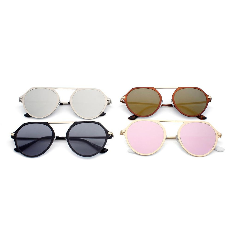 Thumbnail: DRESDEN | Modern Flat Top Slender Round Sunglasses