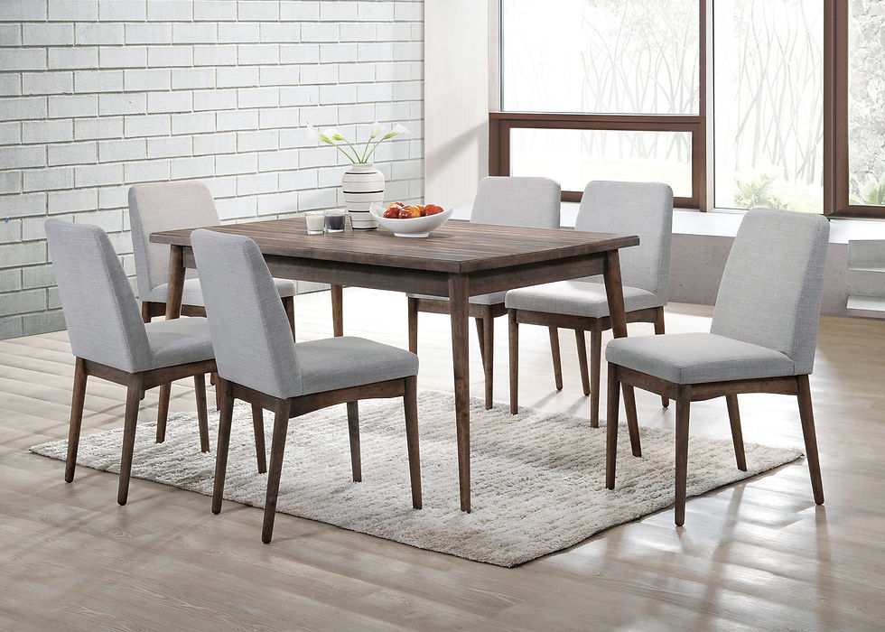 Thumbnail: Mid-Century Style Dining Chairs 2pcs Set Solid wood Fabric Upholstered Cushion C