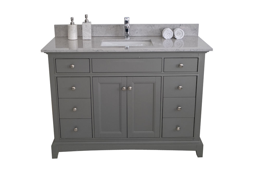 Miniatura: Montary 49 inches bathroom stone vanity top calacatta gray engineered marble col