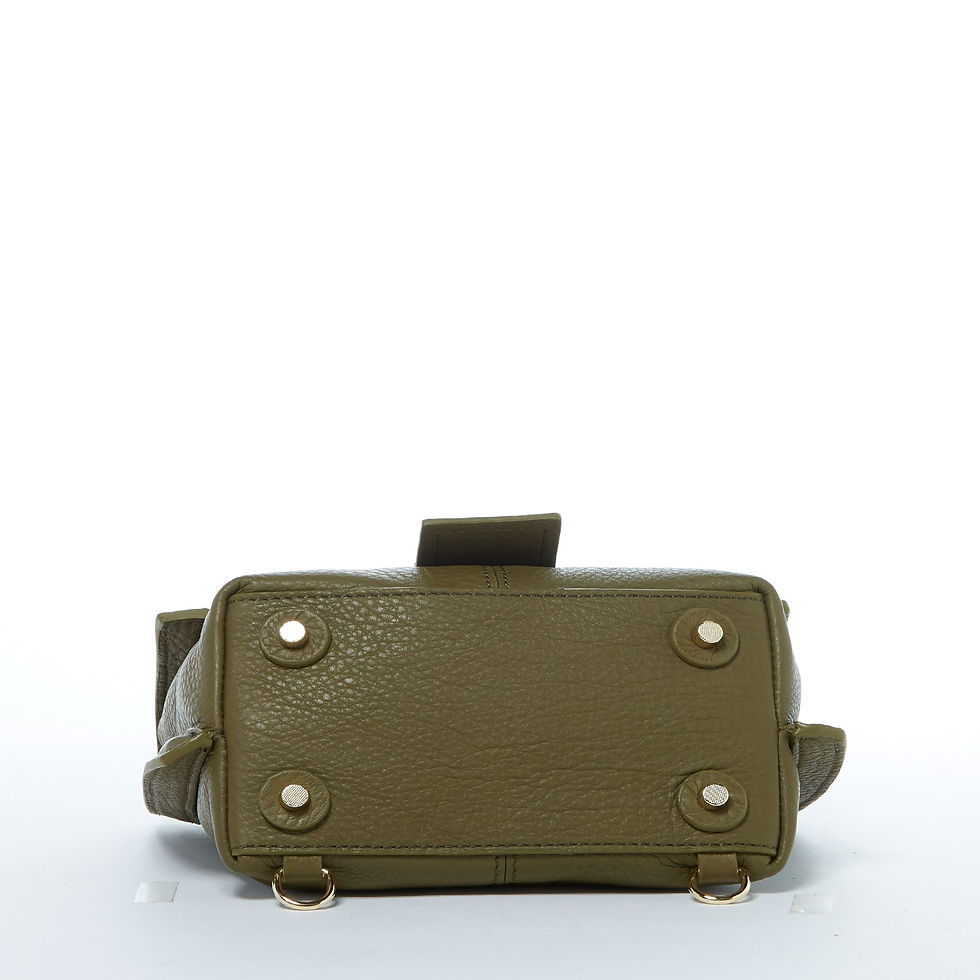 थंबनेल: Linda Leather Convertible Backpack Purse Olive Green