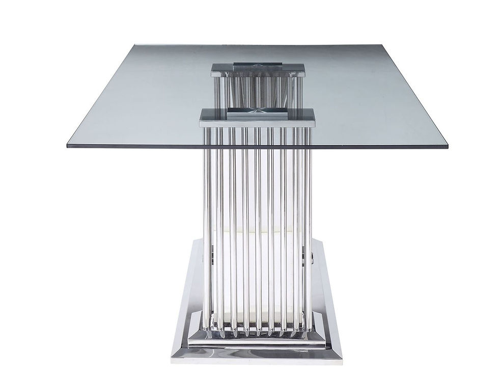 Miniaturbild:  Cyrene Dining Table in Stainless Steel & Clear Glass 62075
