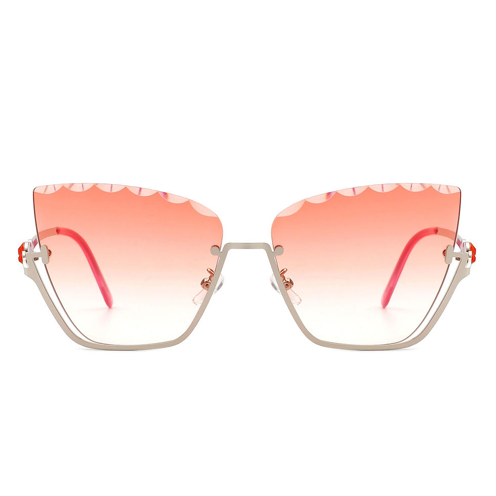 Miniaturbild: Starfire - Half Frame Square Irregular Tinted Fashion Cat Eye Sunglasses