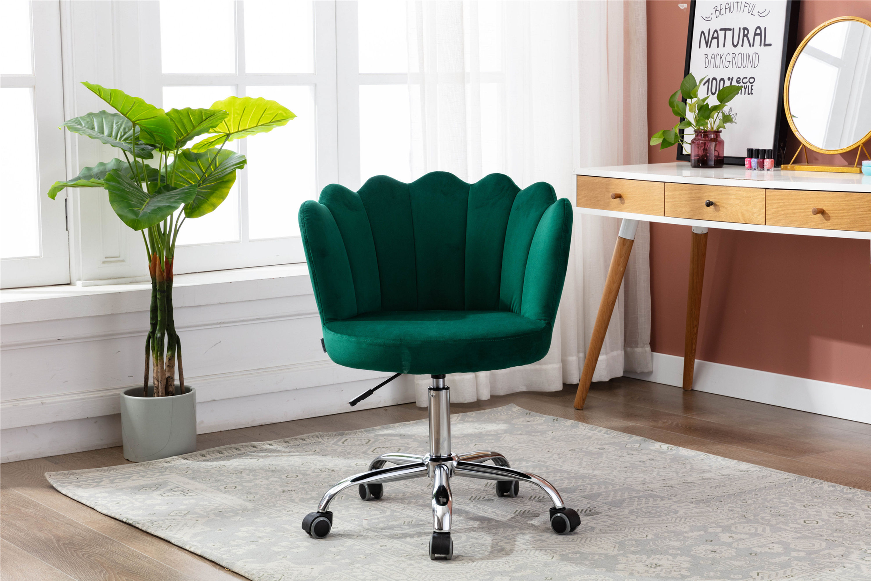 Swivel Shell Chair for Living Room/Bed Room, Modern Leisure office Chair Gre