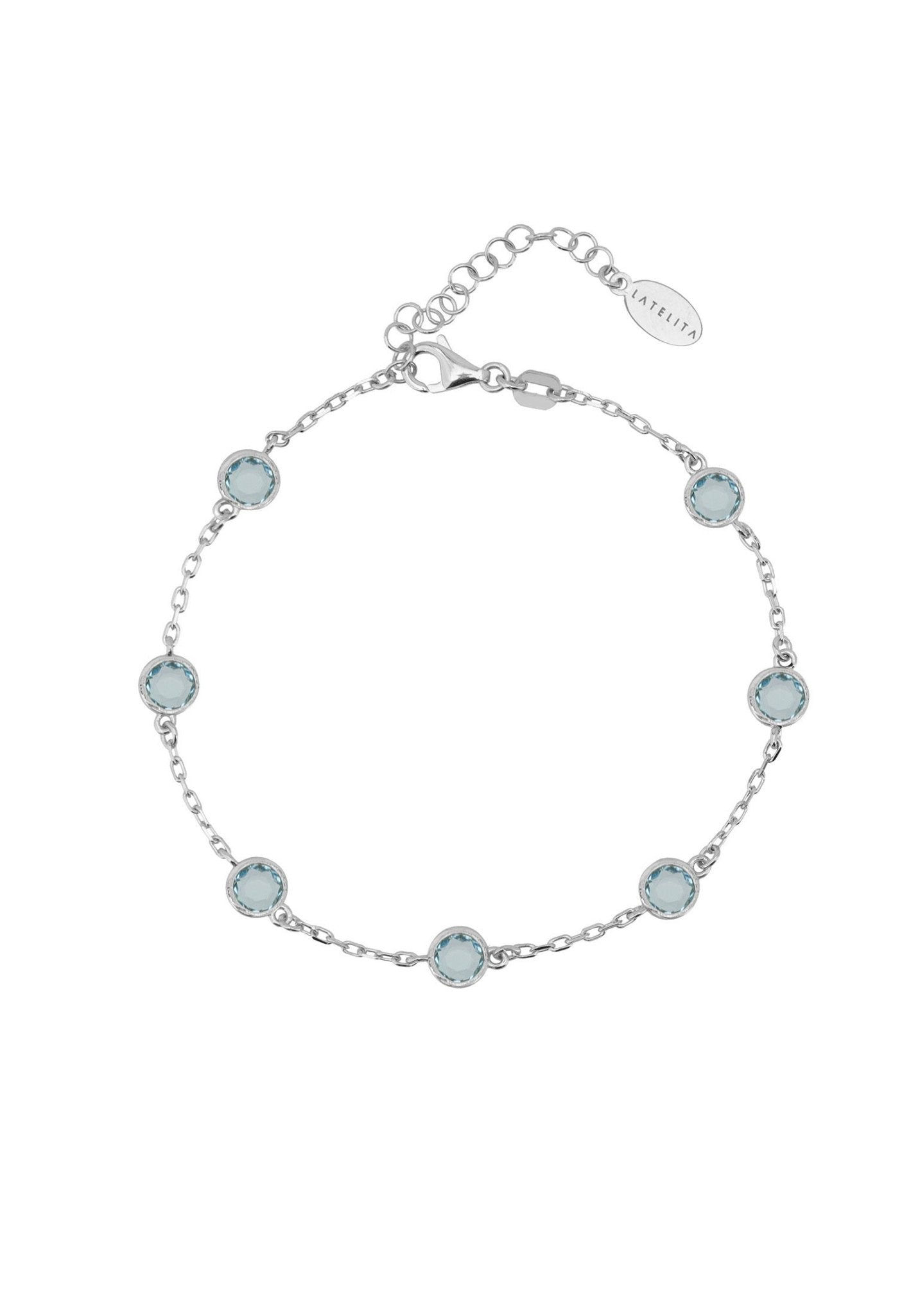 💎 Palermo Bracelet, Silver Blue Topaz