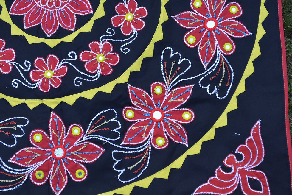 Thumbnail: OMSutra Mandala Applique Boho Tapestry for Wall Decor