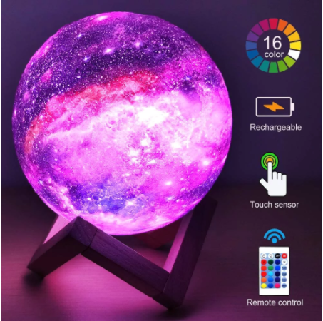 Thumbnail: Light] Night Light 3D Print Moon Lamp Rechargeable Color Change 3D Moon Light