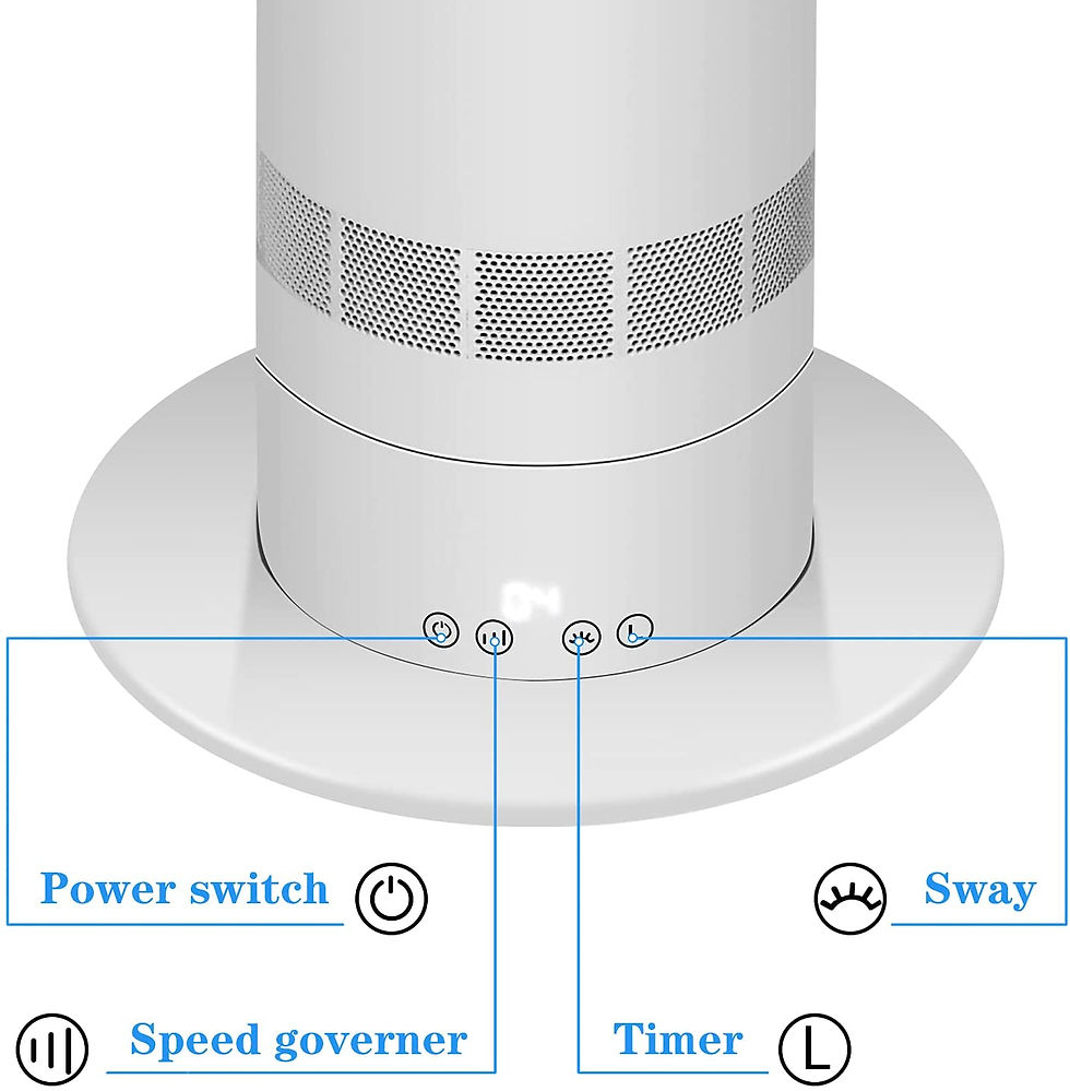 Miniatura: HealSmart Sufficient size bladeless fan, standing fan, towel fan, 10 speeds sett