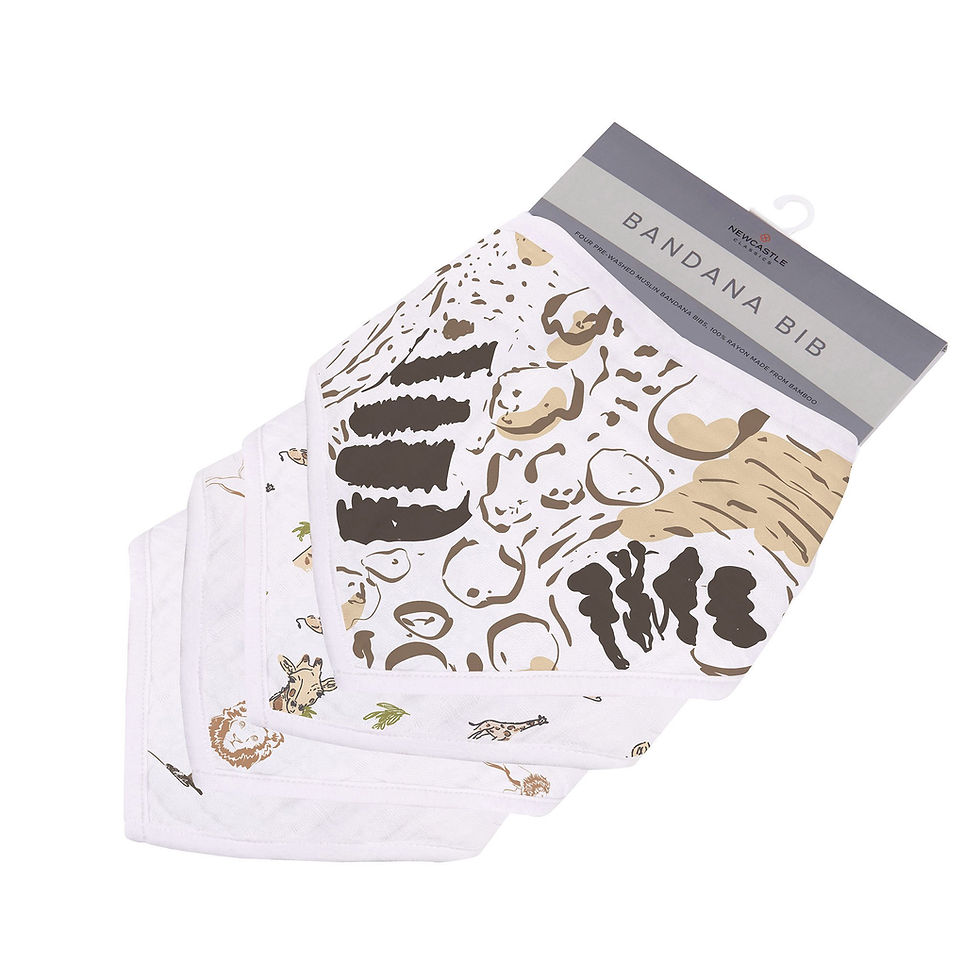 섬네일: 👼 Bibs: On the Savannah Bamboo Bandana, 4PK