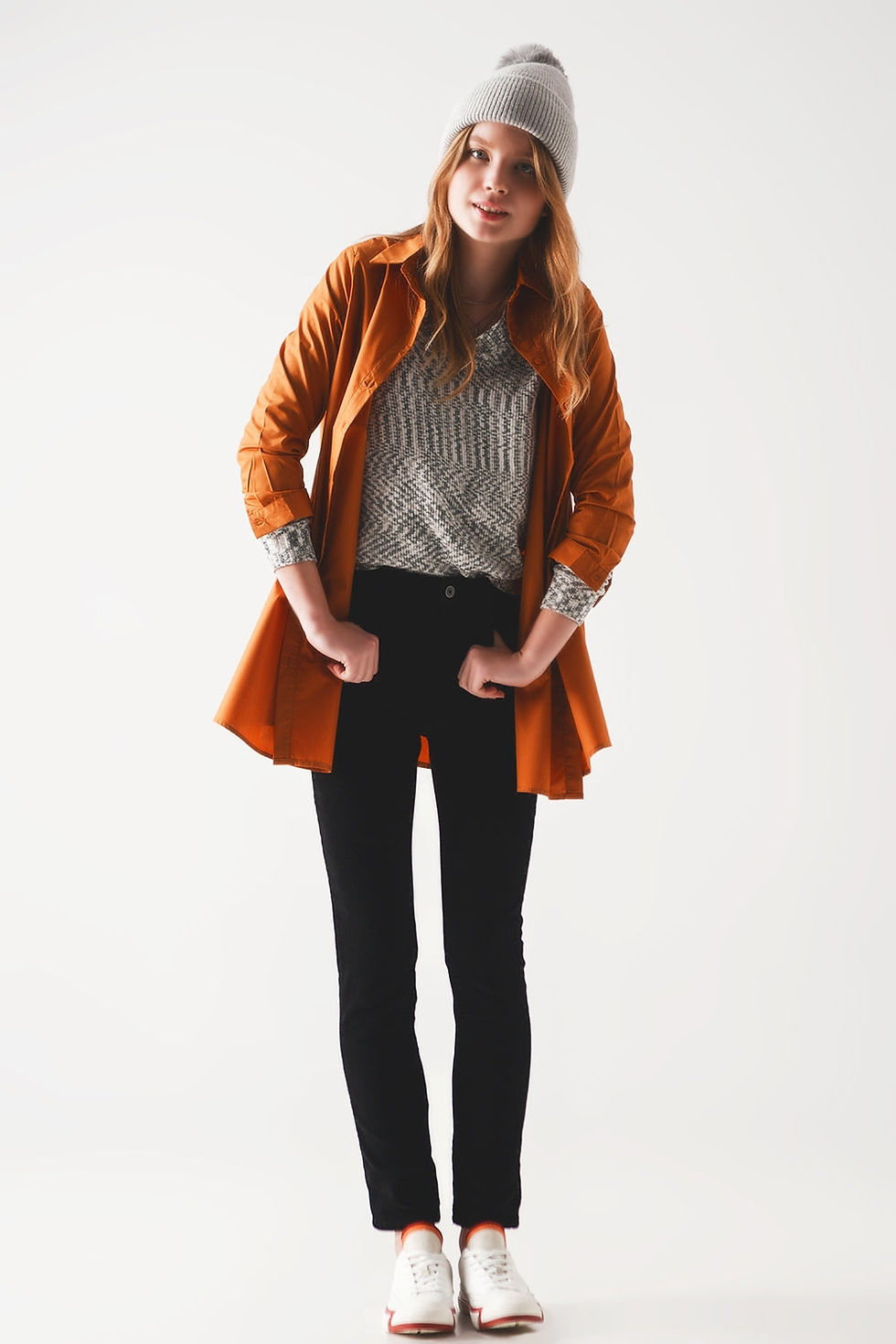 Thumbnail: Oversized Poplin Shirt in Rust