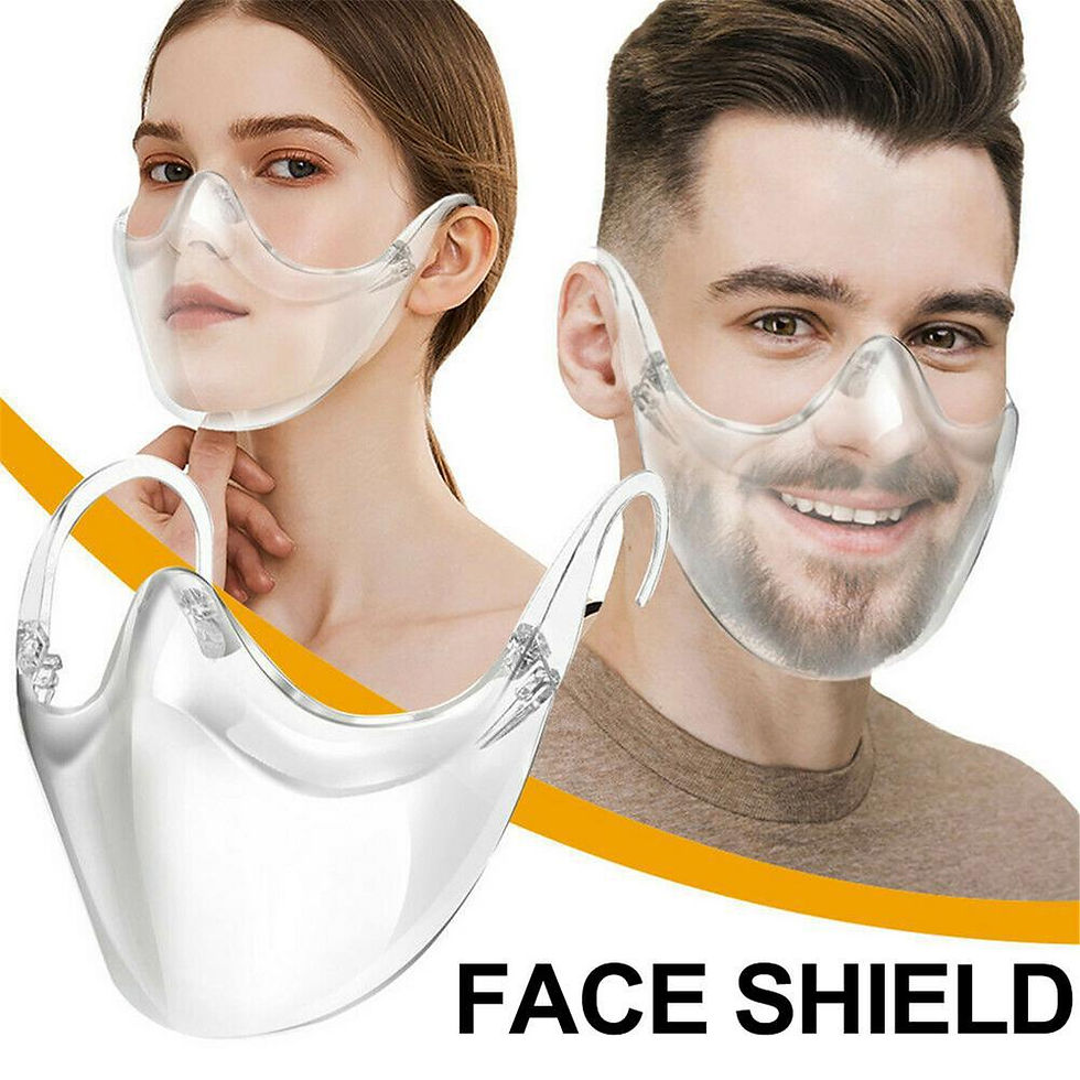 थंबनेल: Foldable Transparent Reusable Clear Face Masks Breathable Earloops Cycling Mask