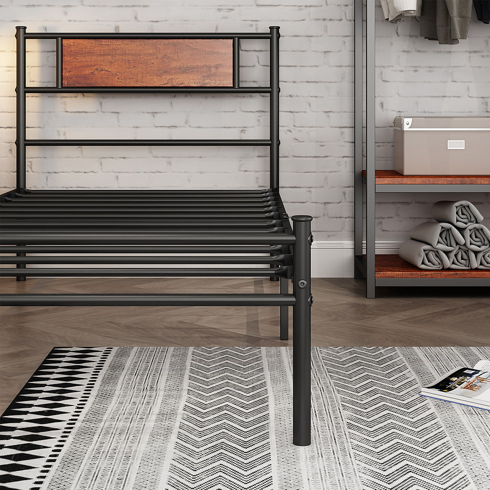الصورة المصغرة: Simplism metal bed frame with 12.7" height platform,twin size, Box spring needed