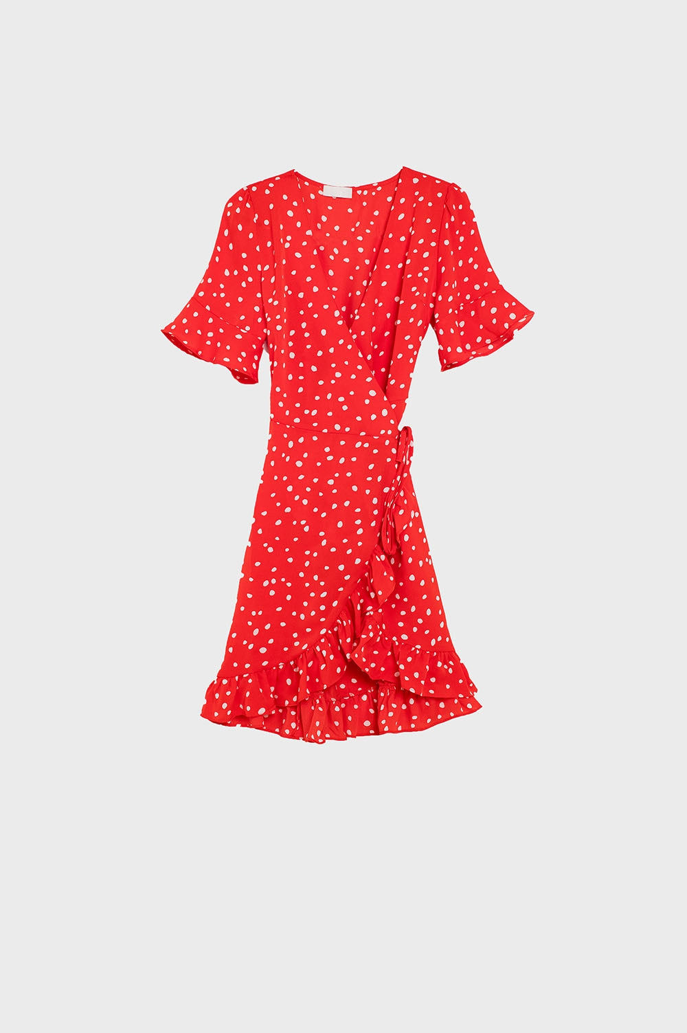 Red Polka Dot Mini Trendy Dress