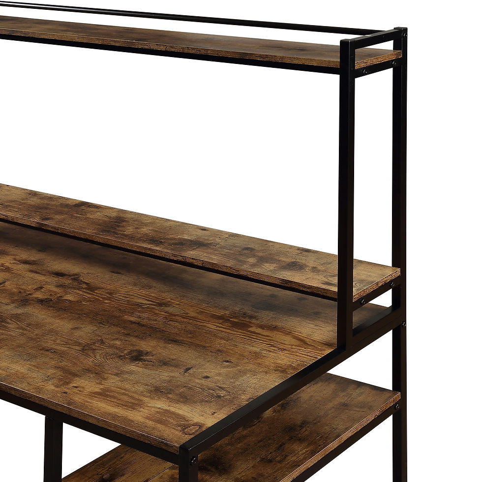 Thumbnail: Home Office Computer Desk with 2-Tier Bookshelf and Open Storage Shelf/Equipped 