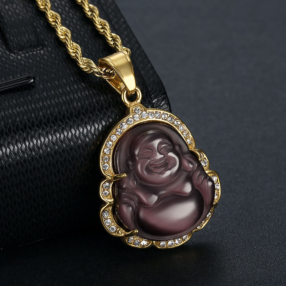 Thumbnail: Amulet: Joy Buddha Necklace with Opal Stone