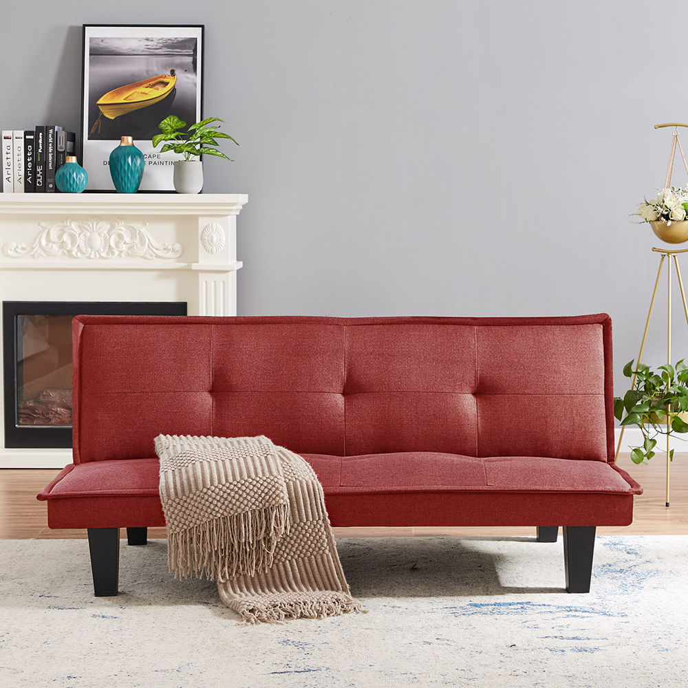 Modern Fabric Futon Sofa Bed , Convertible Folding Futon Sofa Bed Sleeper for Ho