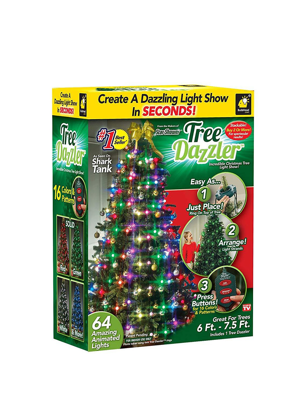 Miniature : 64 and 48 Light Dazzler Shower Tree - Light Show of Christmas Tree