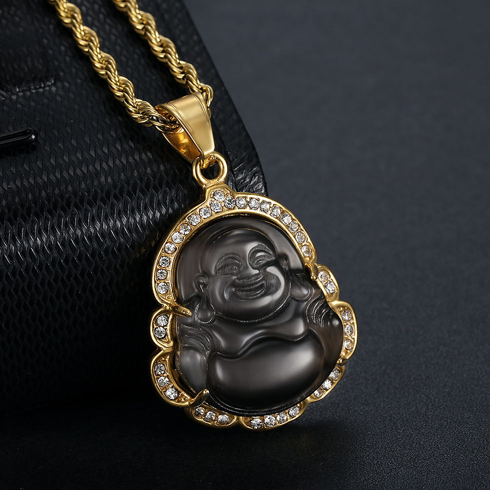 Thumbnail: Amulet: Joy Buddha Necklace with Opal Stone