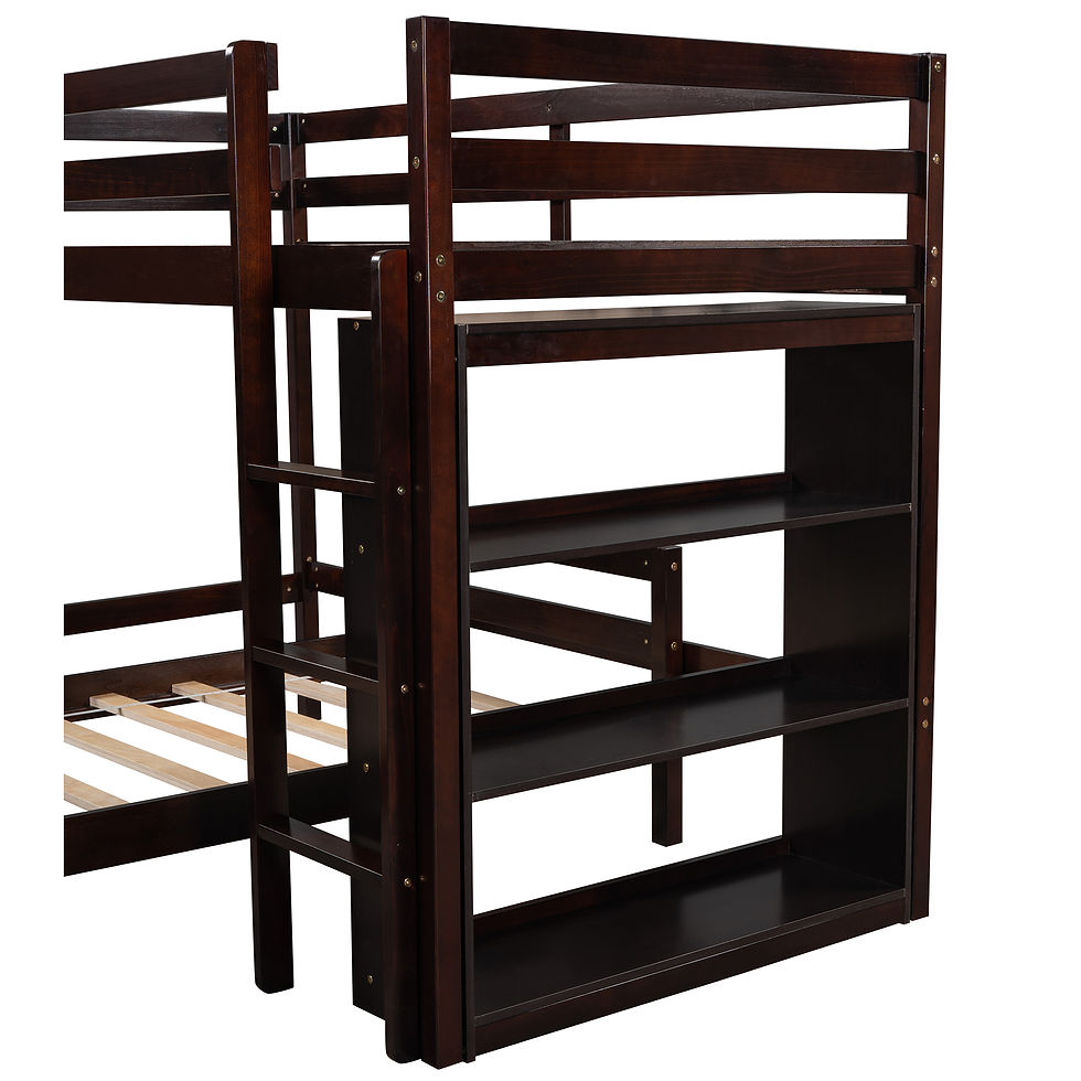 Thumbnail: Twin over Twin Bed with Shelves-Espresso