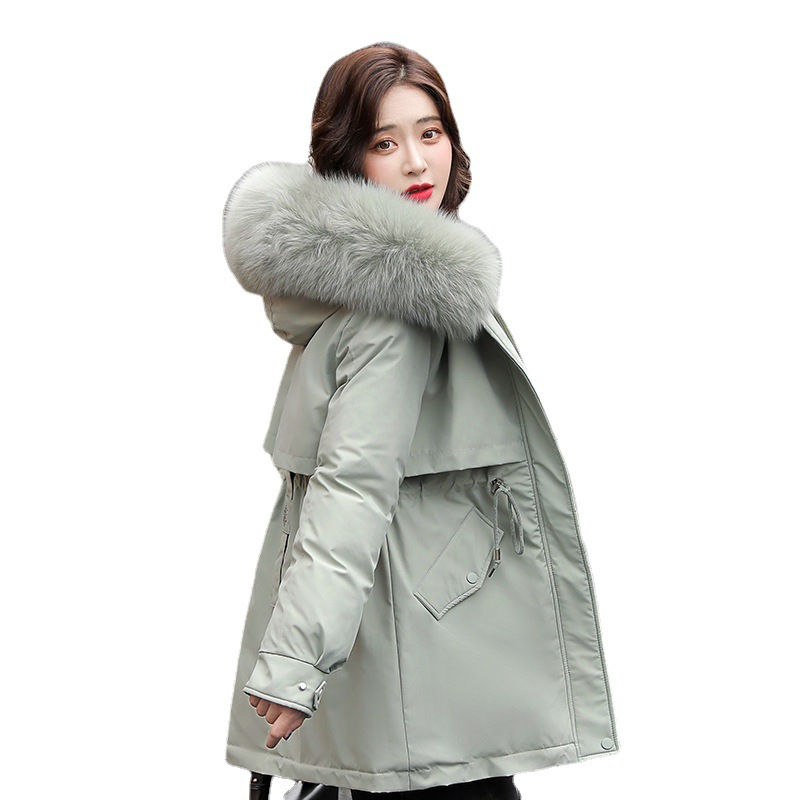 섬네일: 2022 Winter Cotton Coat Women's Korean Version Mid-length Loose Warm Pie To Ove