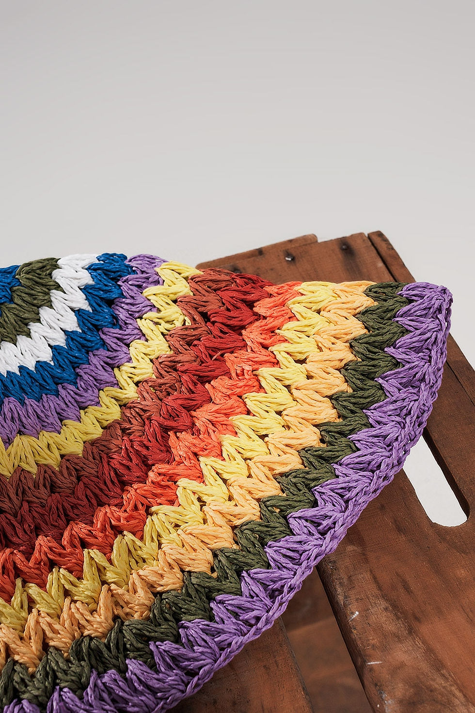 الصورة المصغرة: Straw Bucket Hat in Rainbow