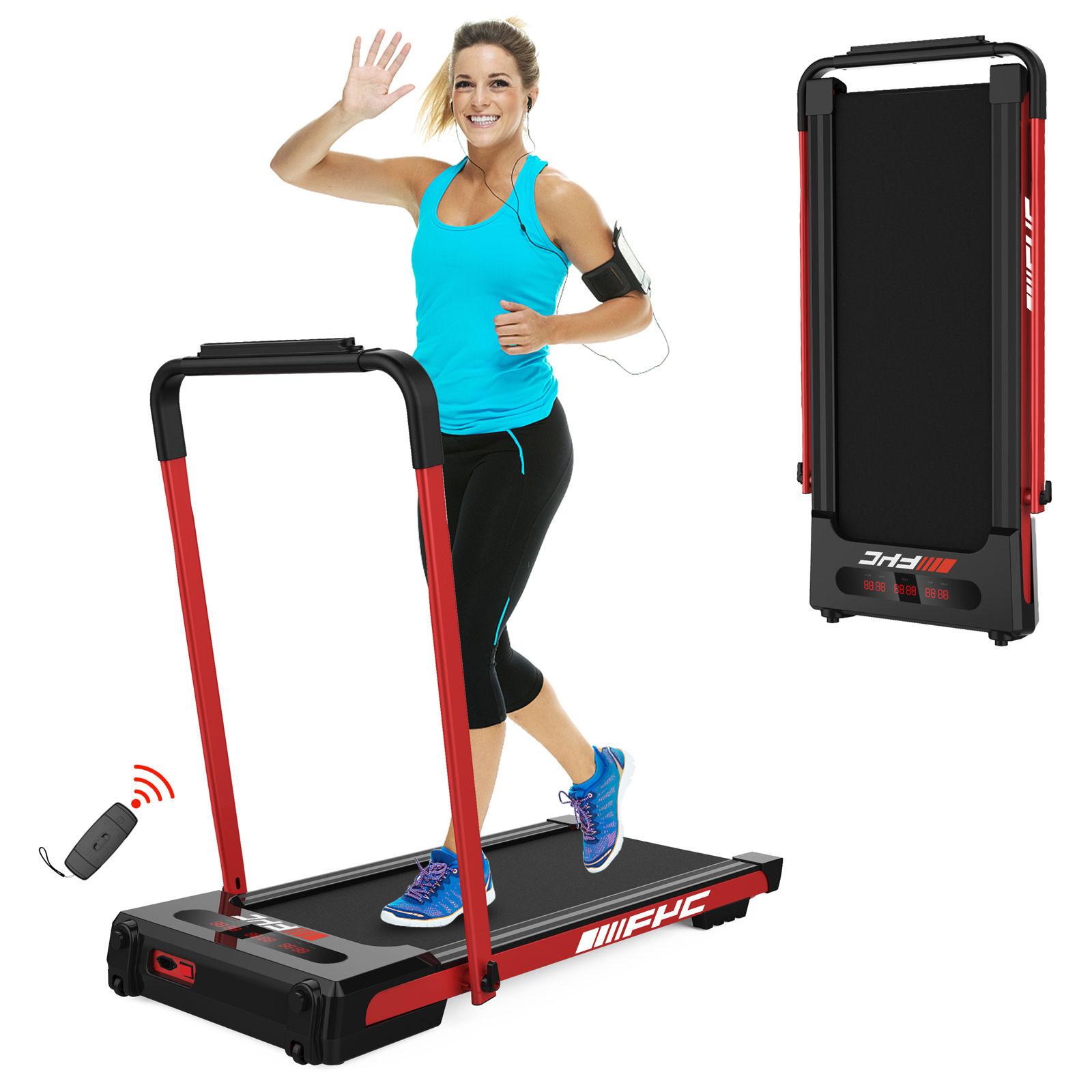FYC 2 in 1 Under Desk Treadmill - 2.5 HP Folding Treadmill for Home, tallation-F