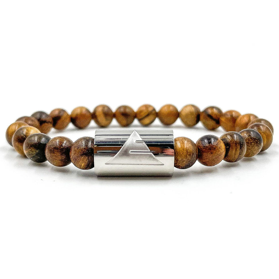 Миниатюра: Timber - Dark Brown Sandalwood & Silver Mala Beaded Bracelet