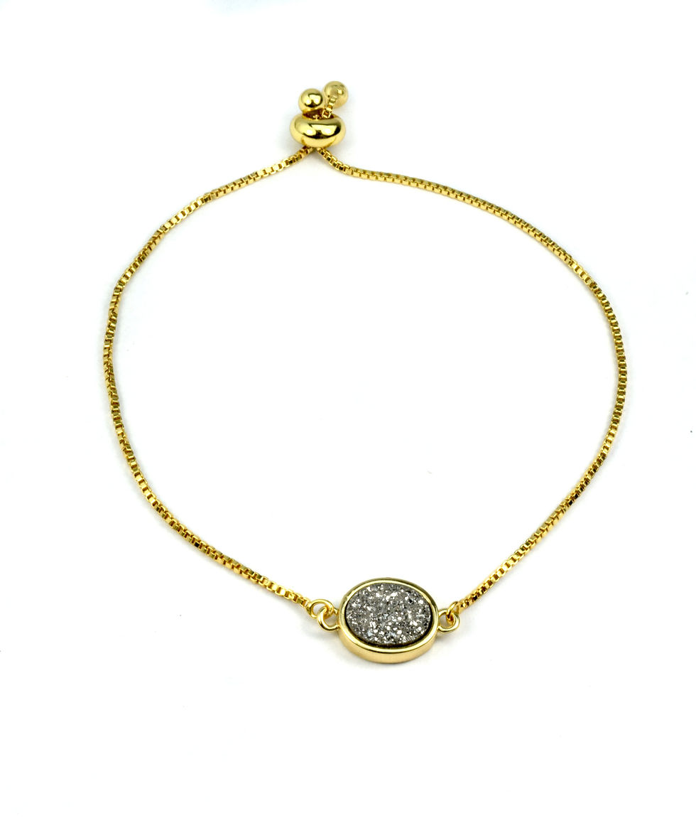 Thumbnail: 💫 Bracelet: Brandy Small Oval Gold Gem