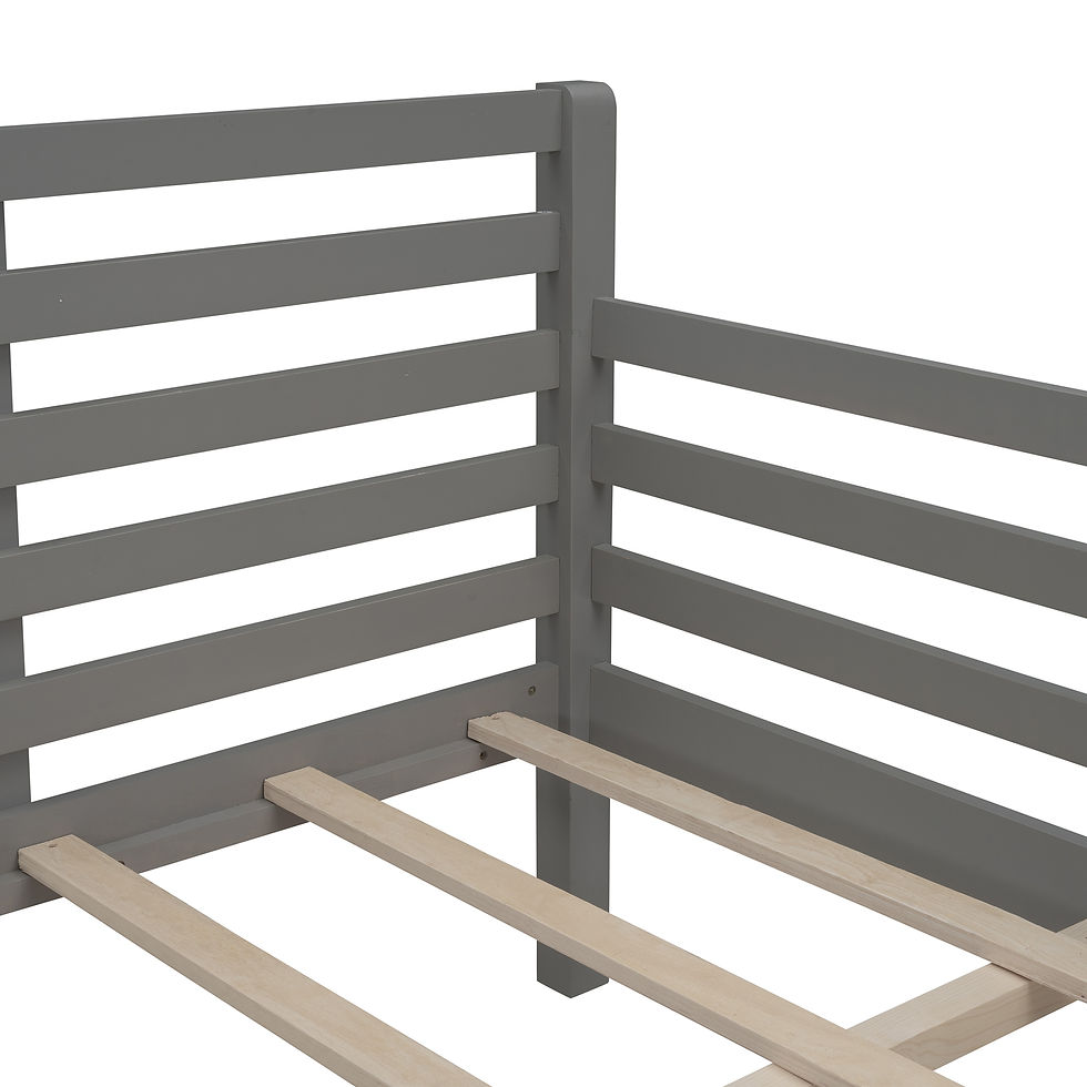 الصورة المصغرة: Wooden Full Size Daybed with Clean Lines, Gray