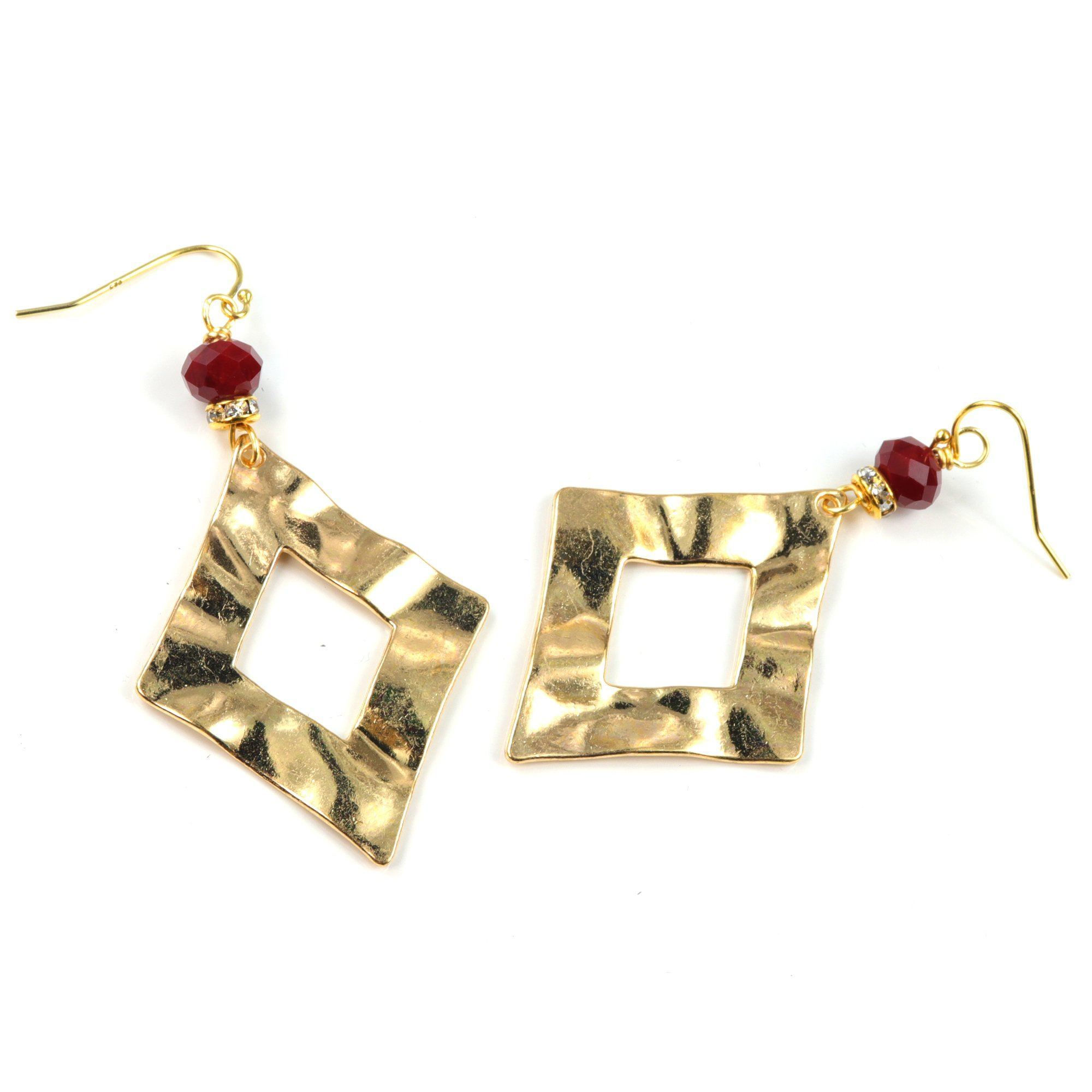 💍Gold Triangle Drop Crystal Earrings