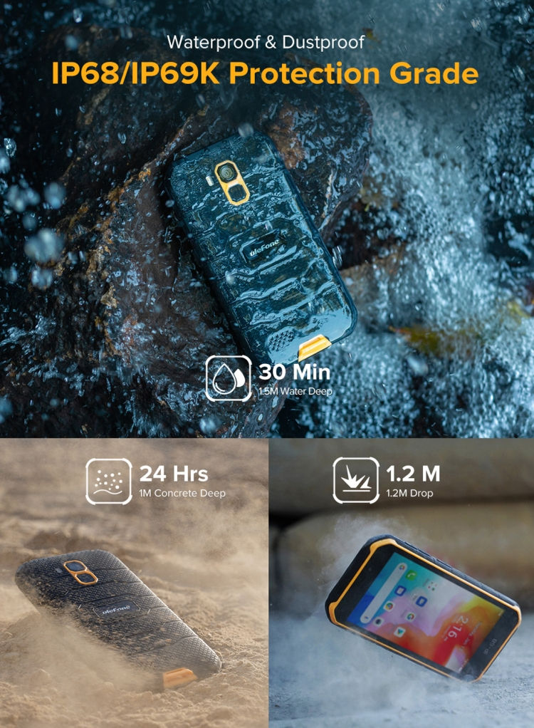 Miniatura: Teléfono inteligente】 Ulefone Armor X7 2GB + 16GB Teléfono móvil de supervivencia resistente