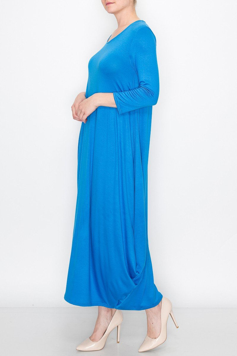 Миниатюра: Solid Balloon Dress - Royal Blue