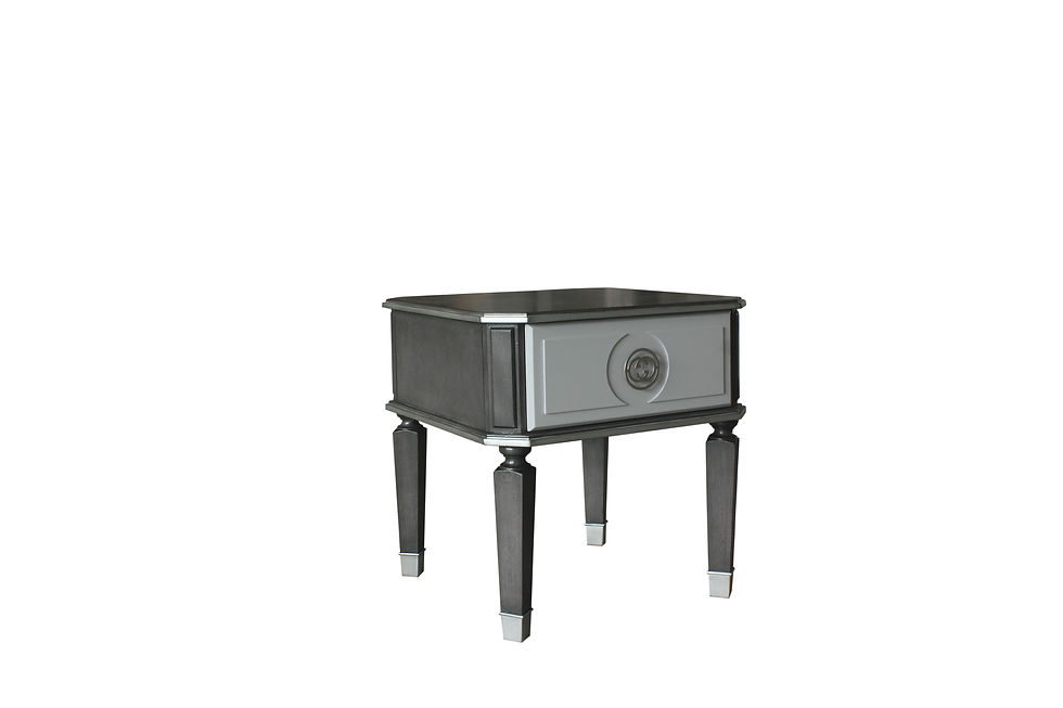 Thumbnail:  House Beatrice End Table, Charcoal  Light Gray Finish 88817