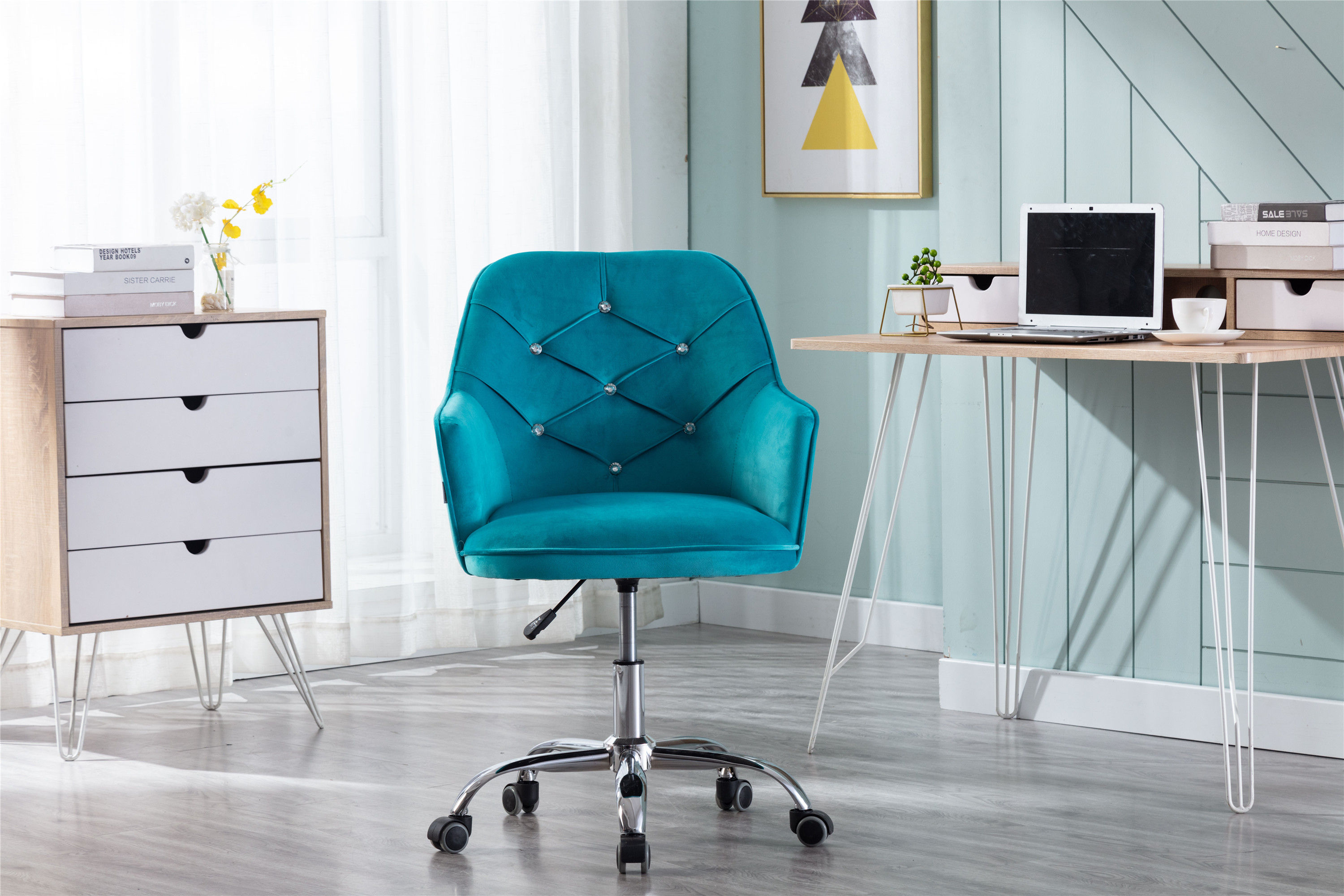 Velvet Swivel Shell Chair for Living Room, Modern Leisure Arm Chair ,Office cha