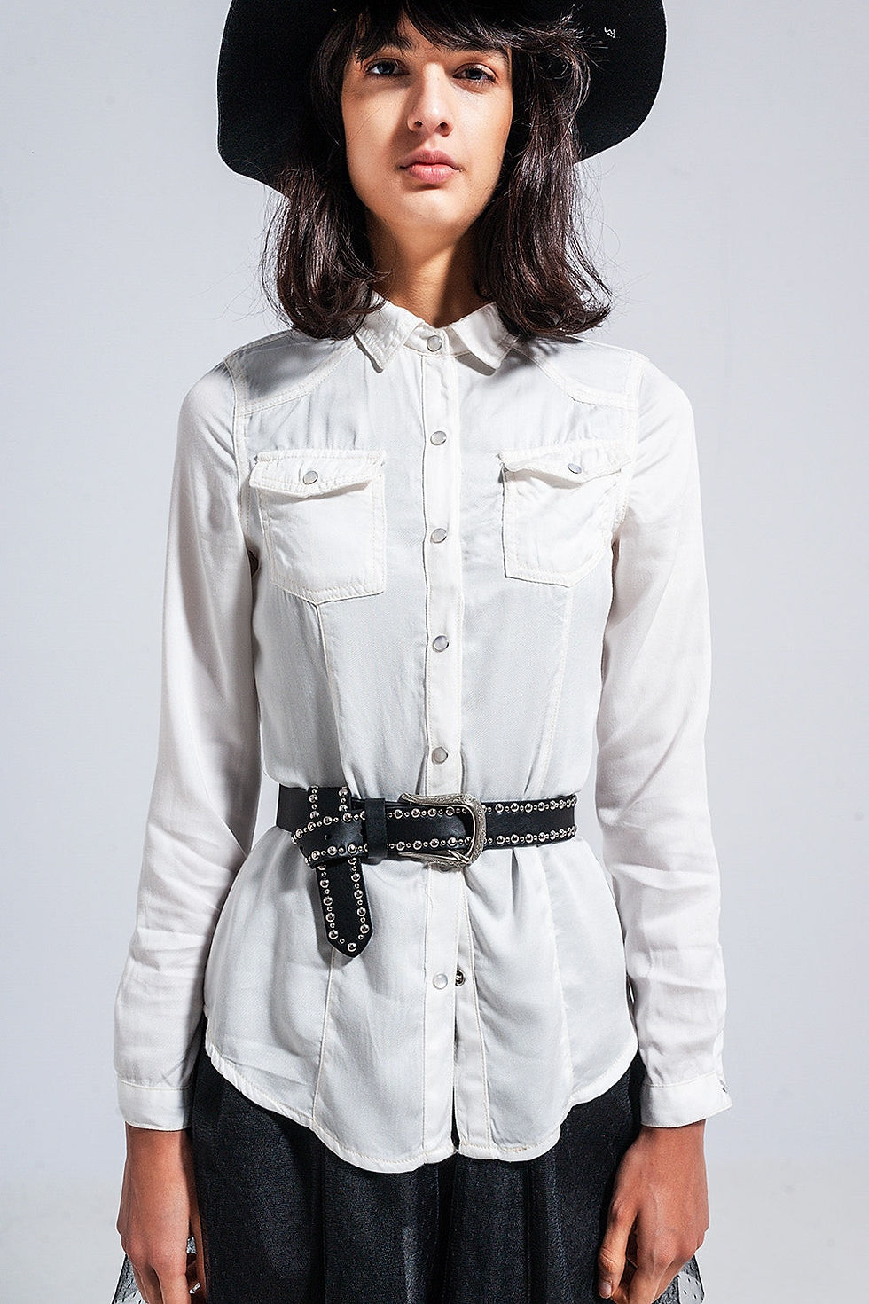 Thumbnail: Slim Denim Shirt in White